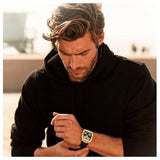 Guess Phoenix Multifunction Crystals Gold Dial Black Silicone Strap Watch For Men - GW0048G2 Authentic Buy Shop Now