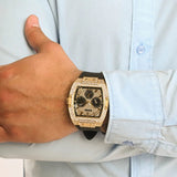 Guess Phoenix Multifunction Crystals Gold Dial Black Silicone Strap Watch For Men - GW0048G2 Authentic Buy Shop Now