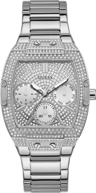 Guess Raven Diamonds Silver Dial Silver Steel Strap Watch for Women - GW0104L1 Authentic Buy Shop Now