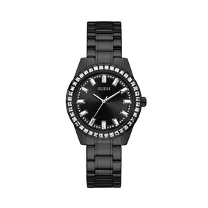 Guess Sparkler Diamonds Black Dial Black Steel Strap Watch for Women - GW0111L4 Authentic Buy Shop Now
