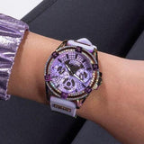 Guess Queen Quartz Purple Dial Purple Silicone Strap Watch For Women - GW0536L4 Authentic Buy Shop Now
