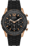 Guess Caliber Chronograph Black Dial Black Rubber Strap Watch for Men - W0864G2 Authentic Buy Shop Now