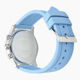 Guess Confetti Crystal Silver Dial Blue Rubber Strap Watch For Women - W1098L3 Authentic Buy Shop Now