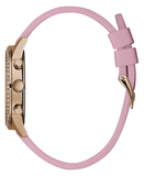 Guess Solar Rose Gold Dial Pink Rubber Strap Watch For Women - W1135L2 Authentic Buy Shop Now