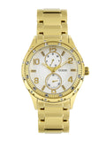 Guess Siren Diamonds Silver Dial Gold Steel Strap Watch for Women - W0442L2 Authentic Buy Shop Now