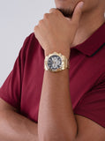 Guess Trophy Diamonds Black Dial Gold Steel Strap Watch for Men - GW0390G2 Authentic Buy Shop Now