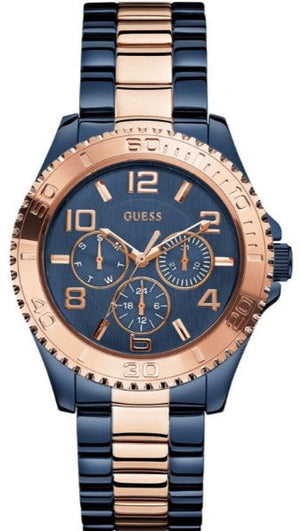 Guess BFF Multifunction Blue Dial Two Tone Steel Strap Watch for Women - W0231L6 Authentic Buy Shop Now