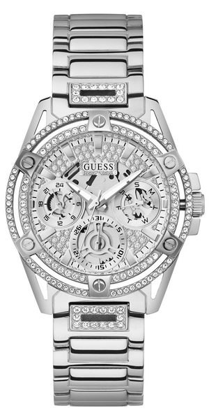 Guess Queen Quartz Silver Dial Silver Steel Strap Watch For Women - GW0464L1 Authentic Buy Shop Now