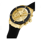 Guess Athena Gold Dial Black Rubber Strap Watch For Women - GW0030L2 Authentic Buy Shop Now
