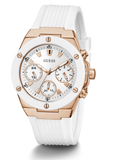 Guess Athena White Dial White Rubber Strap Watch For Women - GW0030L3 Authentic Buy Shop Now