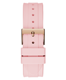 Guess Sparkling Chronograph Crystals Pink Dial Pink Silicone Strap Watch For Women - GW0032L4 Authentic Buy Shop Now