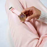 Guess Sparkling Chronograph Crystals Pink Dial Pink Silicone Strap Watch For Women - GW0032L4 Authentic Buy Shop Now