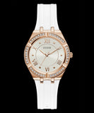 Guess Cosmo Diamonds Silver Dial White Rubber Strap Watch for Women - GW0034L2 Authentic Buy Shop Now