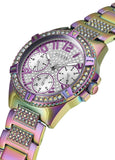 Guess Lady Frontier Diamonds Silver Dial Multicolor Steel Strap Watch for Women - GW0044L1 Authentic Buy Shop Now