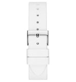 Guess Frontier Diamonds Silver Dial White Rubber Strap Watch for Women - GW0045L1 Authentic Buy Shop Now