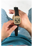 Guess Phoenix Multifunction Crystals Gold Dial Black Silicone Strap Watch For Men - GW0048G2 Authentic Buy Shop Now