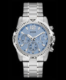 Guess Commander Chronograph Blue Dial Silver Steel Strap Watch for Men - GW0056G2 Authentic Buy Shop Now