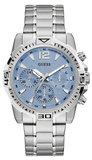 Guess Commander Chronograph Blue Dial Silver Steel Strap Watch for Men - GW0056G2 Authentic Buy Shop Now