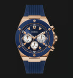 Guess Poseidon Blue Dial Blue Rubber Strap Watch for Men - GW0057G2 Authentic Buy Shop Now