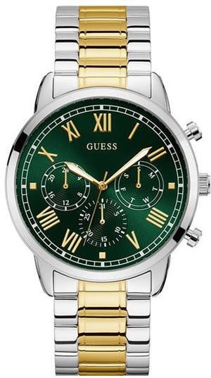 Guess Hendrix Green Dial Two Tone Steel Strap Watch For Men - GW0066G2 Authentic Buy Shop Now