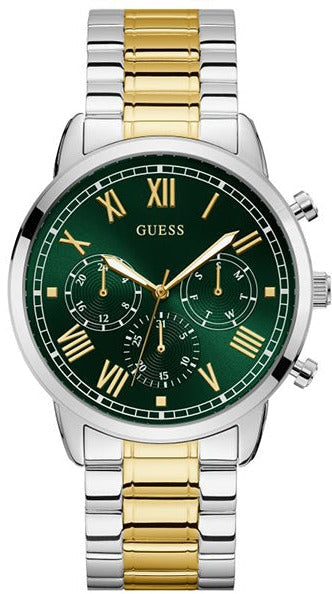 Guess Hendrix Green Dial Two Tone Steel Strap Watch For Men - GW0066G2 Authentic Buy Shop Now