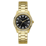 Guess Sparkler Diamonds Black Dial Gold Steel Strap Watch for Women - GW0111L2 Authentic Buy Shop Now