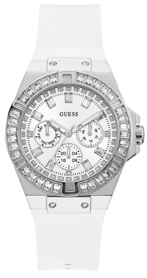 Guess Venus Diamonds White Dial White Rubber Strap Watch for Women - GW0118L3 Authentic Buy Shop Now
