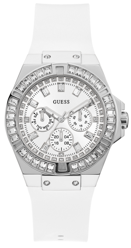 Guess Venus Diamonds White Dial White Rubber Strap Watch for Women - GW0118L3 Authentic Buy Shop Now