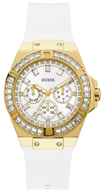 Guess Venus Diamonds White Dial White Rubber Strap Watch for Women - GW0118L5 Authentic Buy Shop Now