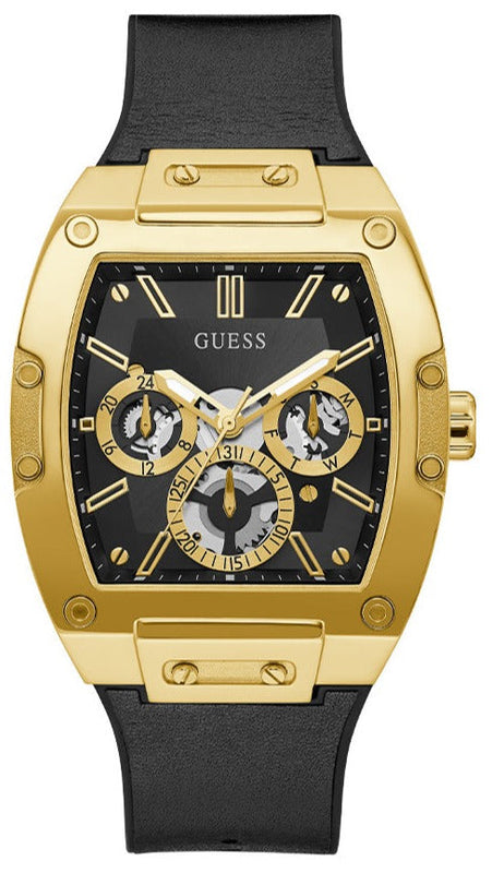 Guess Phoenix Multifunction Black Dial Black Leather Strap Watch for Men - GW0202G1 Authentic Buy Shop Now