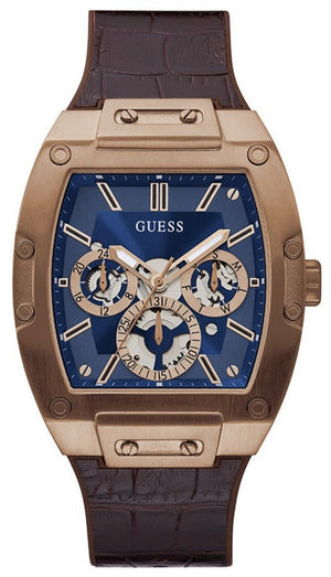 Guess Phoenix Multifunction Blue Dial Brown Leather Strap Watch for Men - GW0202G2 Authentic Buy Shop Now