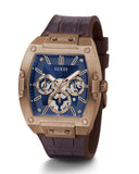 Guess Phoenix Multifunction Blue Dial Brown Leather Strap Watch for Men - GW0202G2 Authentic Buy Shop Now