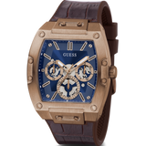 Guess Phoenix Multifunction Blue Dial Brown Leather Strap Watch for Men - GW0202G2 Authentic Buy Shop Now