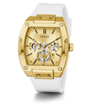 Guess Phoenix Multifunction Gold Dial White Leather Strap Watch for Men - GW0202G6 Authentic Buy Shop Now