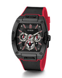 Guess Phoenix Multifunction Black Dial Black & Red Rubber Strap Watch for Men - GW0202G7 Authentic Buy Shop Now