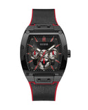 Guess Phoenix Multifunction Black Dial Black & Red Rubber Strap Watch for Men - GW0202G7 Authentic Buy Shop Now