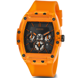 Guess Phoenix Multifunction Black Dial Orange Rubber Strap Watch For Men - GW0203G10 Authentic Buy Shop Now