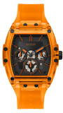 Guess Phoenix Multifunction Black Dial Orange Rubber Strap Watch For Men - GW0203G10 Authentic Buy Shop Now