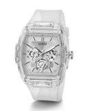 Guess Phoenix Multi Function Silver Dial White Rubber Strap Watch for Men - GW0203G1 Authentic Buy Shop Now