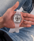 Guess Phoenix Multi Function Silver Dial White Rubber Strap Watch for Men - GW0203G1 Authentic Buy Shop Now