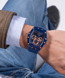 Guess Phoenix Multifunction Blue Dial Blue Rubber Strap Watch for Men - GW0203G7 Authentic Buy Shop Now