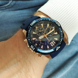 Guess Commander Blue Dial Blue Rubber Strap Watch for Men - GW0211G4 Authentic Buy Shop Now