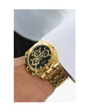 Guess Continental Black Dial Gold Steel Strap Watch for Men - GW0260G2 Authentic Buy Shop Now