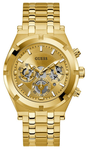 Guess Continental Gold Dial Gold Steel Strap Watch For Men - GW0260G4 Authentic Buy Shop Now