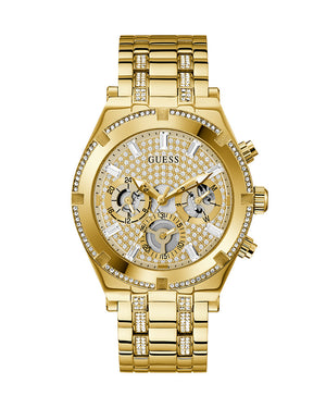 Guess Continental Diamonds Gold Dial Gold Steel Strap Watch for Men - GW0261G2 Authentic Buy Shop Now