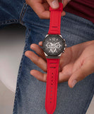 Guess Momentum Black Dial Red Rubber Strap Watch for Men - GW0263G3 Authentic Buy Shop Now