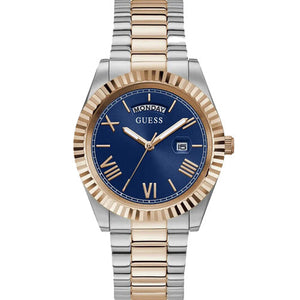 Guess Connoisseur Quartz Blue Dial Two Tone Steel Strap Watch For Men - GW0265G12 Authentic Buy Shop Now