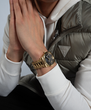 Guess Connoisseur Black Dial Gold Steel Strap Watch for Men - GW0265G3 Authentic Buy Shop Now