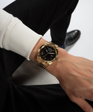 Guess Connoisseur Black Dial Gold Steel Strap Watch for Men - GW0265G3 Authentic Buy Shop Now