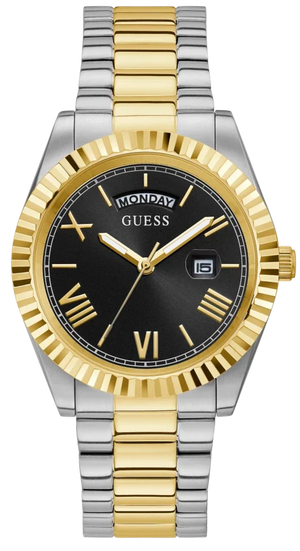 Guess Connoisseur Black Dial Two Tone Steel Strap Watch for Men - GW0265G5 Authentic Buy Shop Now